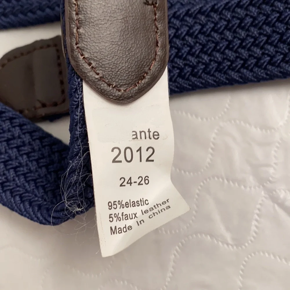 Navy canvas braided adjustable belt